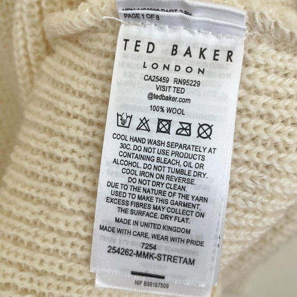 Ted Baker Mens Stitch Mix Crew Jumper Knitwear Sweater 100% Wool Size Large - Picture 8 of 11